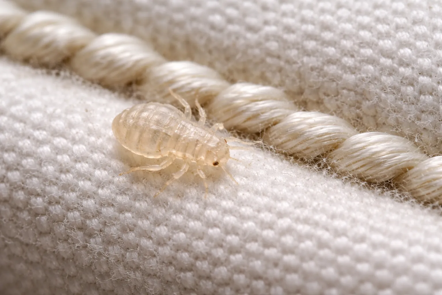 Bed bug shells found on mattress seams and bed sheets