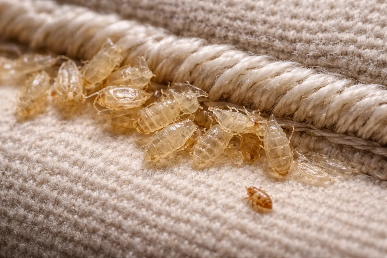 bed bug shells without seeing live bed bugs on mattress or furniture